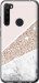Чехол на Xiaomi Redmi Note 8 Пастельный мрамор 4342u-1787 (Серый)