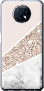 Чохол на Xiaomi Redmi Note 9T Пастельний мармур 4342u-2261 (Сірий)
