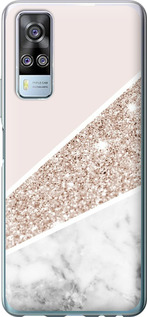 Чехол на Vivo Y51 2020 Пастельный мрамор 4342u-2241 (Серый)