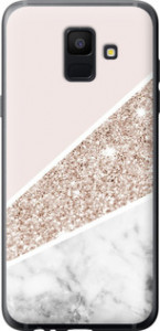 Чехол на Samsung Galaxy A6 2018 Пастельный мрамор 4342t-1480 (Серый)