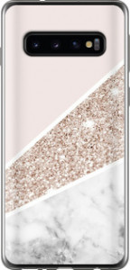 Чехол на Samsung Galaxy S10 Пастельный мрамор 4342u-1640 (Серый)