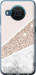 Чехол на Nokia X20 Пастельный мрамор 4342u-2532 (Серый)