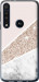 Чехол на Motorola One Macro Пастельный мрамор 4342u-1812 (Серый)