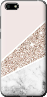 Чехол на Huawei Y5 2018 Пастельный мрамор 4342t-1500 (Серый)