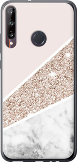Чехол на Huawei P40 Lite E Пастельный мрамор 4342t-1875 (Серый)