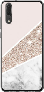 Чехол на Huawei P20 Пастельный мрамор 4342u-1396 (Серый)