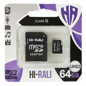 Карта памяти Hi-Rali (UHS-3) microSDXC Class 10 - 64GB (с адаптером)