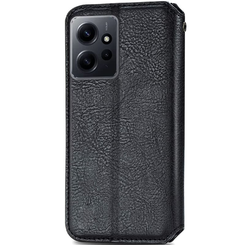 Фото Кожаный чехол-книжка GETMAN Cubic (PU) для Xiaomi Redmi Note 12 4G (Черный) на vchehle.ua