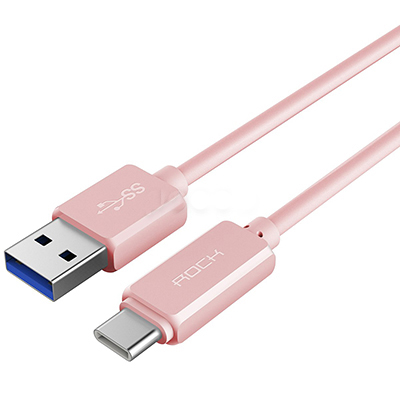 Кабель ROCK USB to Type-C (Розовый / Rose Gold)