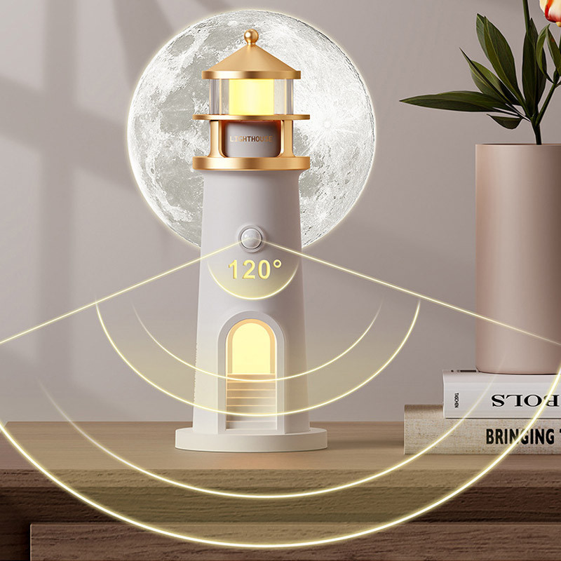 Фото Проектор-нічник A08 Lighthouse 2in1 + Bluetooth колонка (White) в маназині vchehle.ua