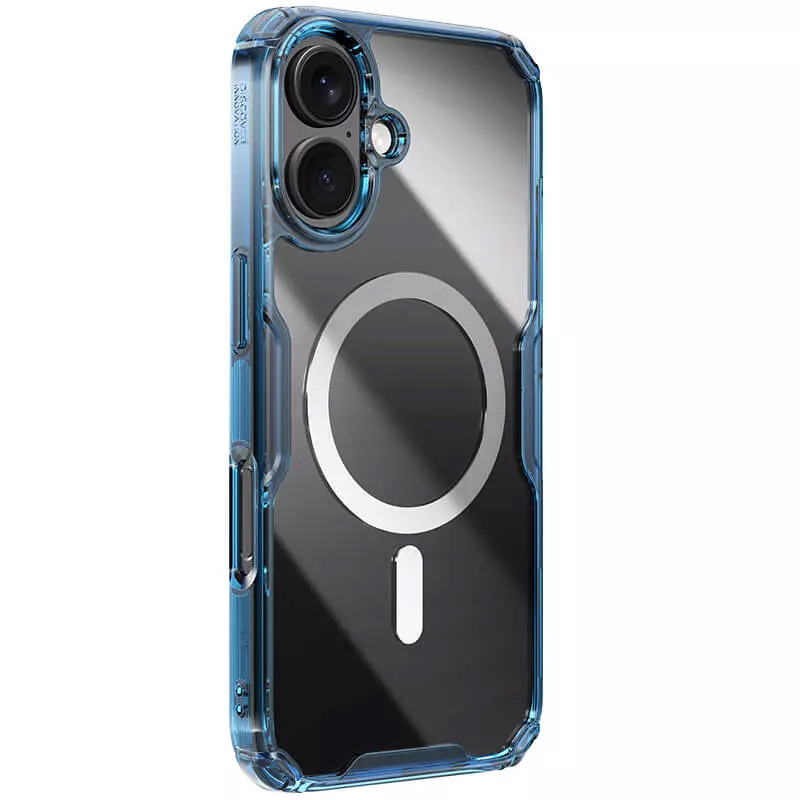 TPU чехол Nillkin Nature Pro Magnetic для Apple iPhone 16 (6.1") (Синий (прозрачный))