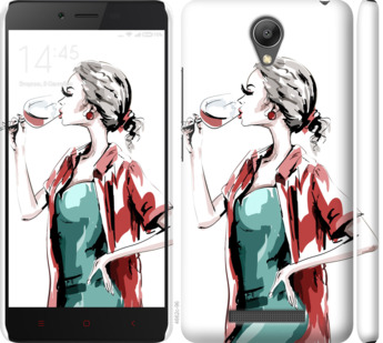 

Чехол Девушка с бокалом для Xiaomi Redmi Note 2 841649