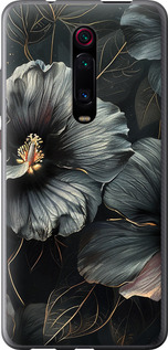 Чехол Черные цветы для Xiaomi Redmi K20