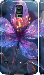 Чехол для Samsung Galaxy S5 Duos SM G900FD Магический цветок (Фиолетовый)