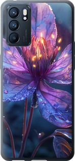 Чехол для Oppo Reno6 5G Магический цветок (Фиолетовый)