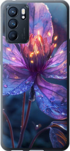 Чехол для Oppo Reno6 5G Магический цветок (Фиолетовый)