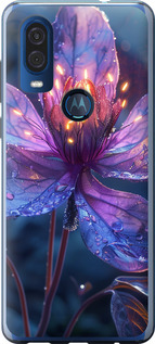 Чехол для Motorola One Vision Магический цветок (Фиолетовый)