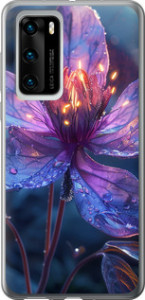 Чехол для Huawei P40 Магический цветок (Фиолетовый)