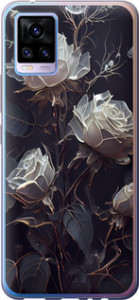Чехол для Vivo V20 Рози 2 (Чорний)