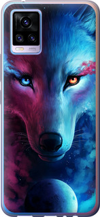 Чохол для Vivo V20 Арт-волк (Рожевий)