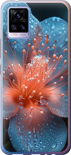 Чехол для Vivo V20 Роса на цветке (Фиолетовый)