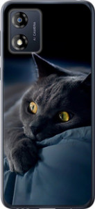 Чохол для Motorola Moto E13 Димчастий кіт (Сірий)