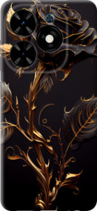 Чехол для Tecno Spark Go 2024 Роза 3 (Black)