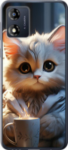 Чехол для Motorola Moto E13 White cat