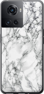 Чехол для OnePlus Ace Мрамор белый (Черный)