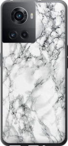 Чехол для OnePlus Ace Мрамор белый (Черный)