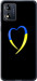 Чехол для Motorola Moto E13 Жёлто-голубое сердце (Черный)