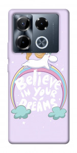 Чохол Believe in your dreams unicorn для Infinix Note 40 Pro 4G