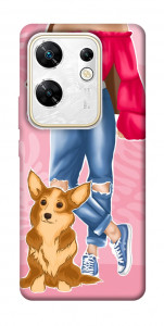 Чохол Girl and corgi для Infinix Zero 30 4G