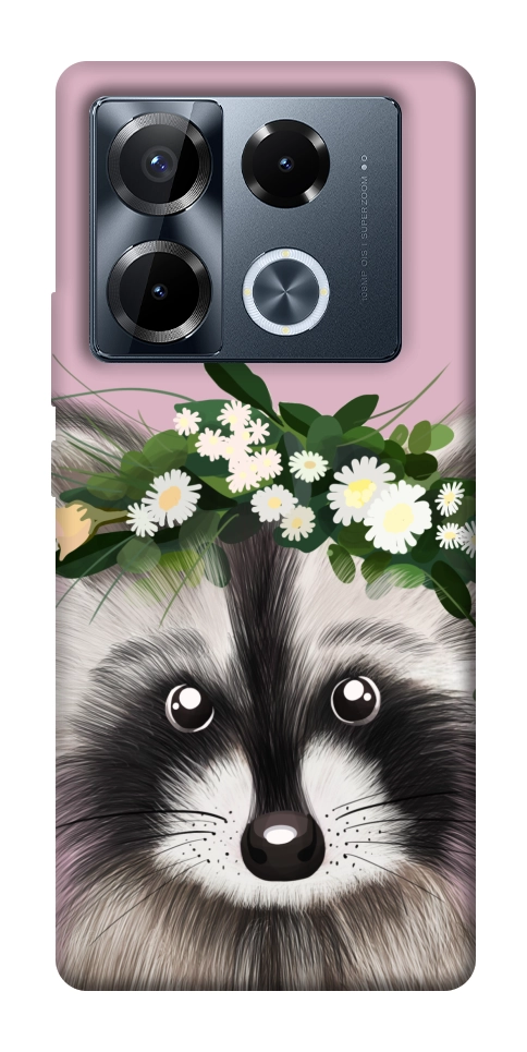 Чохол Raccoon in flowers для Infinix Note 40 Pro 4G