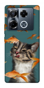 Чехол Cat with fish для Infinix Note 40 Pro 4G