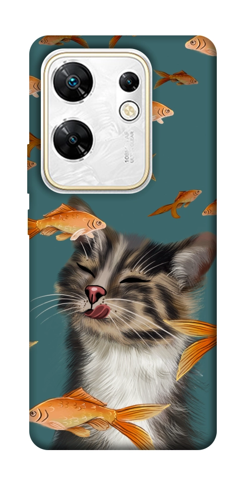 Чохол Cat with fish для Infinix Zero 30 4G