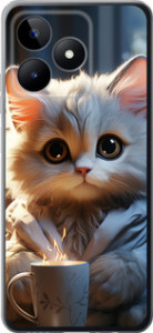 Чохол для Realme C51 White cat