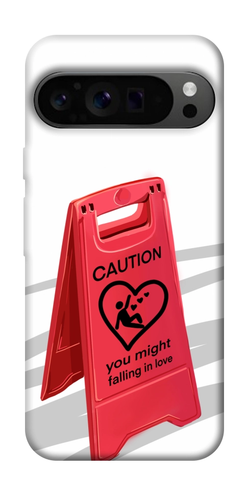 Чехол Caution falling in love для Google Pixel 9 Pro