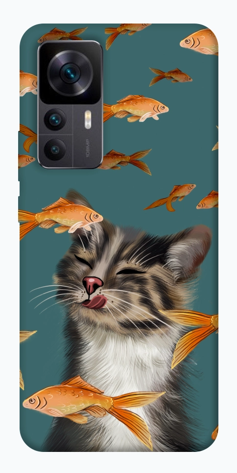 Чехол Cat with fish для Xiaomi Redmi K50 Ultra