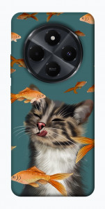 Чехол Cat with fish для Xiaomi Redmi 14C