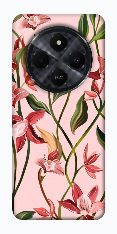 Чехол Floral motifs для Xiaomi Redmi 14C