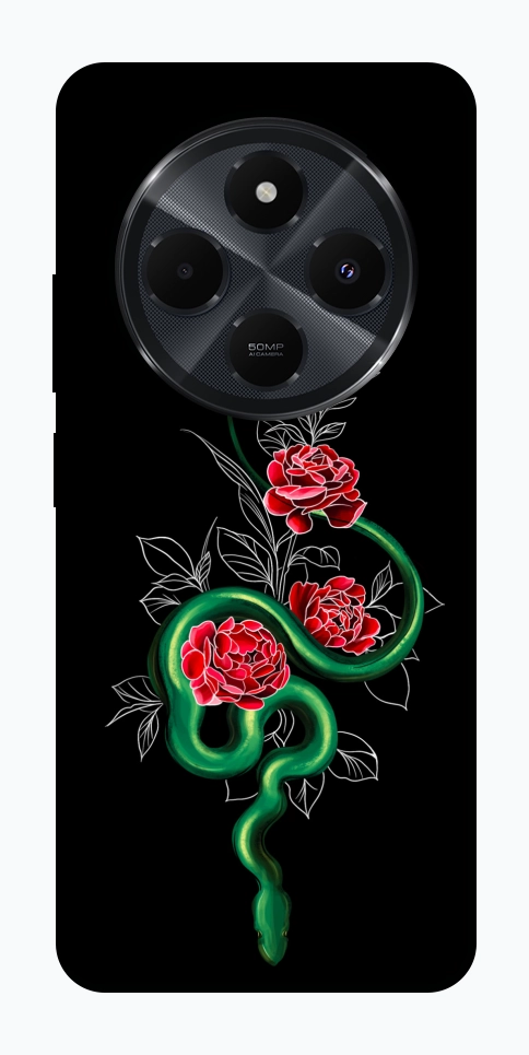 Чехол Snake in flowers для Xiaomi Redmi 14C