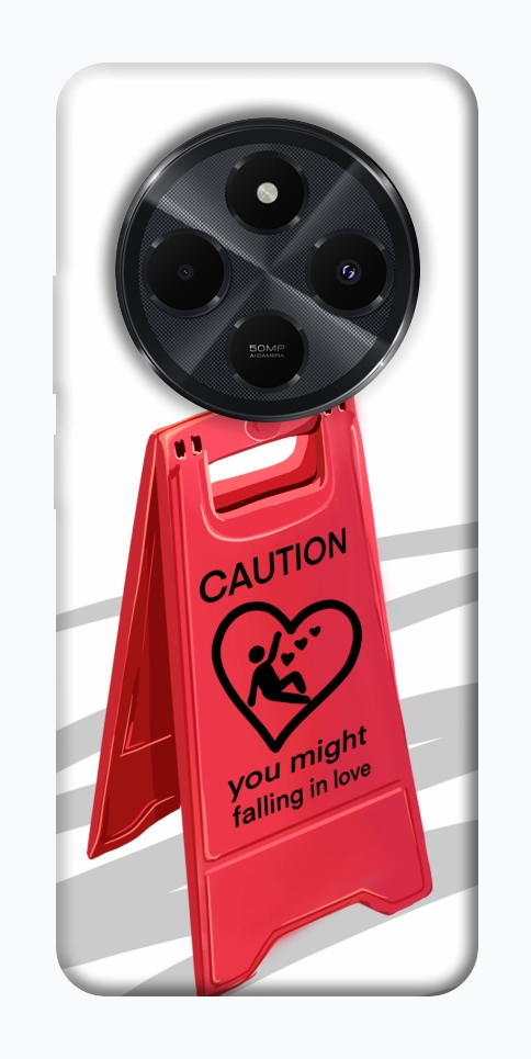 Чехол Caution falling in love для Xiaomi Redmi 14C