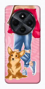 Чехол Girl and corgi для  Xiaomi Poco C75