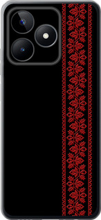 Чехол для Realme C51 Вышиванка 53 (Красный)