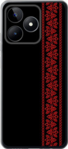 Чехол для Realme C51 Вышиванка 53 (Красный)