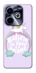 Чехол Believe in your dreams unicorn для TECNO Spark Go 2024