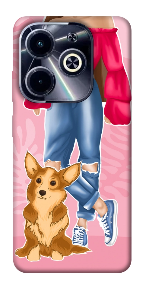 Чехол Girl and corgi для TECNO Spark Go 2024