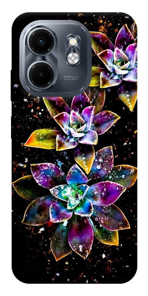 Чехол Flowers on black для Infinix Smart 9 4G