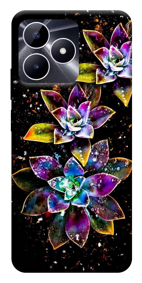 Чехол Flowers on black для Realme Note 50 5G